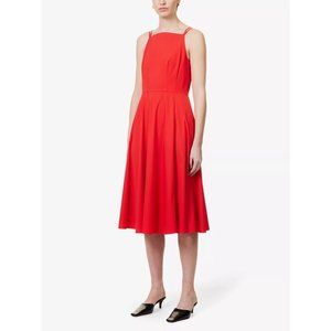 theory square neck dress in good cotton Red Good Cotton Square Neck Dress